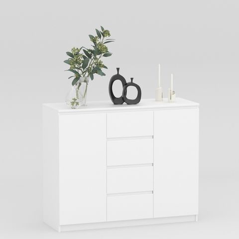 Комод с ящиками и тумбами 980х1200х430 мм Белый 458146 фото - купить в MEBLERIA