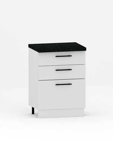Шафа нижня з 3 ящиками Фасади 880*600*420мм Білий 458392 фото - купити в MEBLERIA