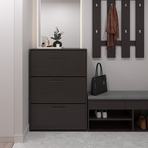 Тумба для обуви ЛДСП 1170х800х320 мм Венге Магия 458725 фото - купить в MEBLERIA