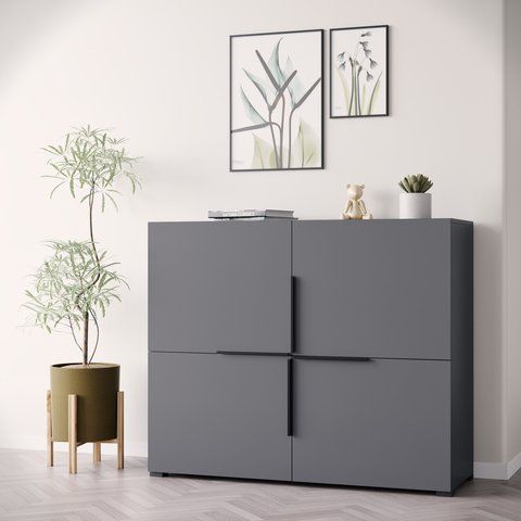 Комод с полками Винус ЛДСП 1000х1200х420 мм Антрацит 458987 фото - купить в MEBLERIA